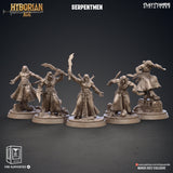 3D Printed Clay Cyanide Serpentmen Set Hyborian Age 28mm-32mm Ragnarok D&D - Charming Terrain