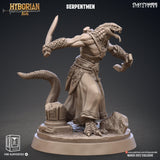 3D Printed Clay Cyanide Serpentmen Set Hyborian Age 28mm-32mm Ragnarok D&D - Charming Terrain