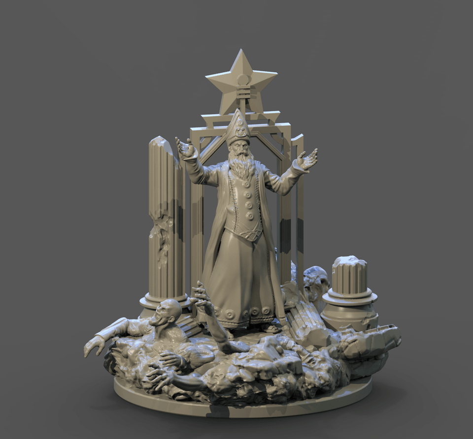 3D Printed Clay Cyanide The Heirophant Tarot Ragnarok D&D - Charming Terrain