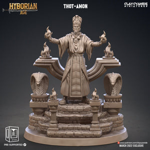 3D Printed Clay Cyanide Thot-Amon and Throne Hyborean Age Ragnarok D&D - Charming Terrain