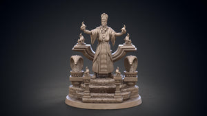 3D Printed Clay Cyanide Thot-Amon and Throne Hyborean Age Ragnarok D&D - Charming Terrain