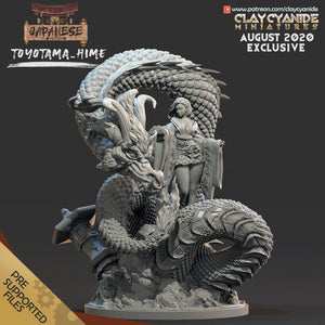 3D Printed Clay Cyanide Toyotama-Hime Japanese Deities Ragnarok D&D - Charming Terrain