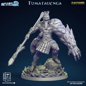 3D Printed Clay Cyanide Tumatauenga Maori Mythos 28mm-32mm Ragnarok D&D - Charming Terrain