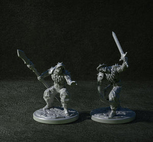 3D Printed Clay Cyanide Two Undead Soldiers 28mm-32mm Ragnarok D&D - Charming Terrain