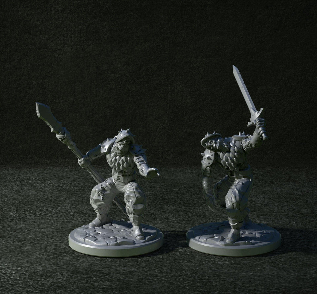 3D Printed Clay Cyanide Two Undead Soldiers 28mm-32mm Ragnarok D&D - Charming Terrain