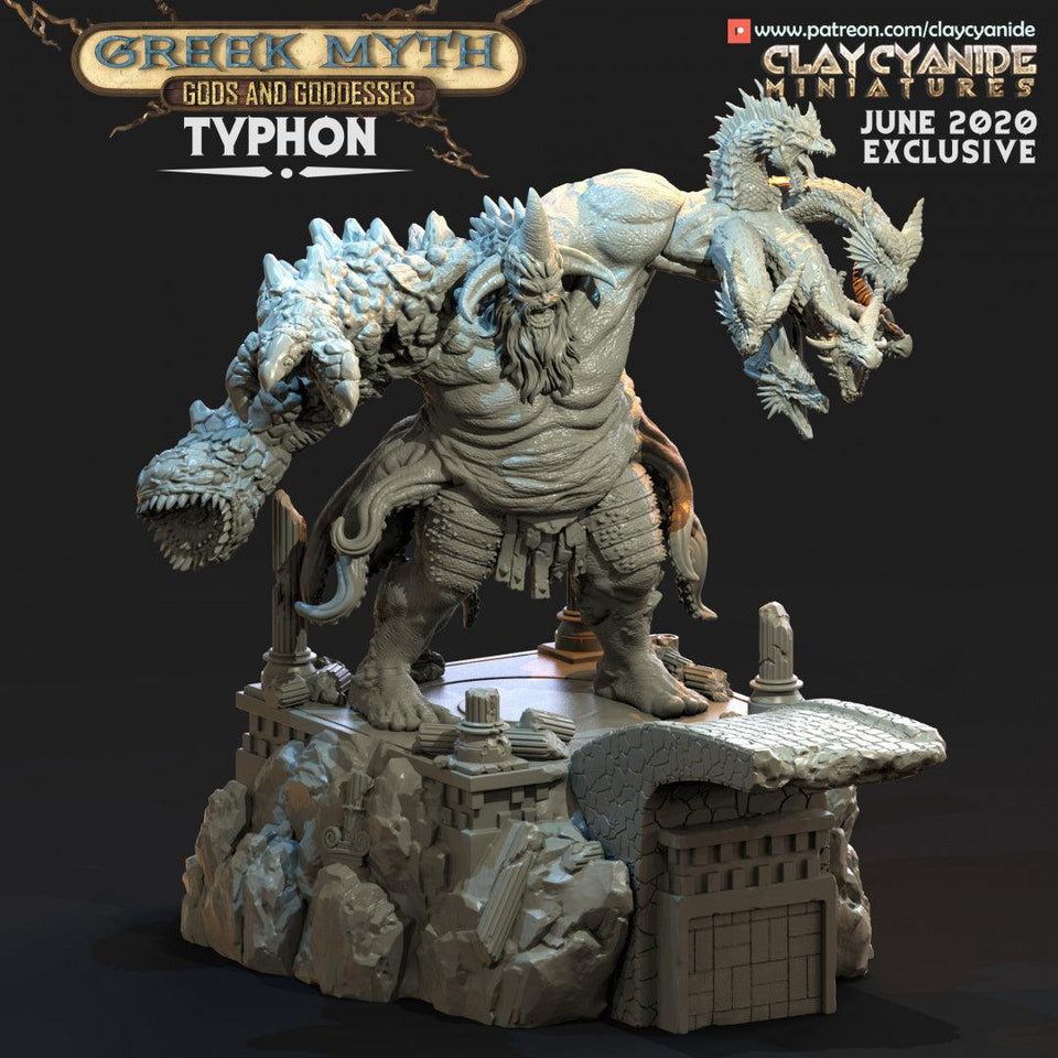 3D Printed Clay Cyanide Typhon Greek Myth Gods and Goddesses Ragnarok D&D - Charming Terrain