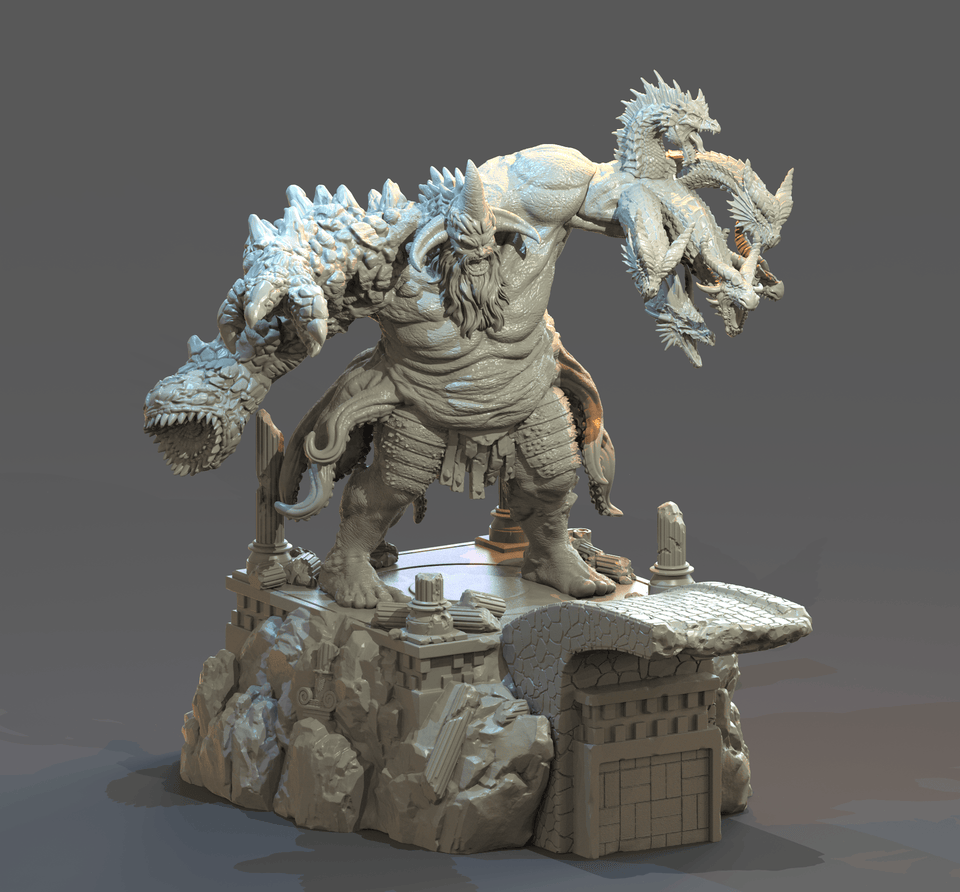 3D Printed Clay Cyanide Typhon Greek Myth Gods and Goddesses Ragnarok D&D - Charming Terrain