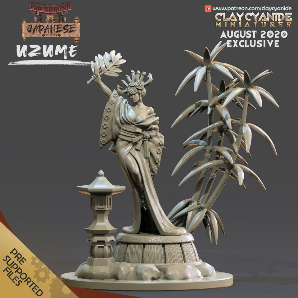 3D Printed Clay Cyanide Uzume Japanese Deities Ragnarok D&D - Charming Terrain