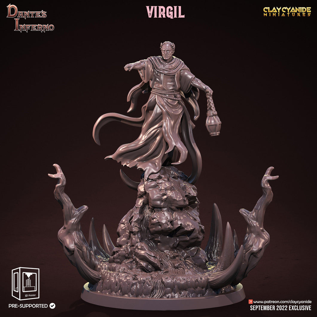 3D Printed Clay Cyanide Virgil Dante's Inferno 28mm-32mm Ragnarok D&D - Charming Terrain