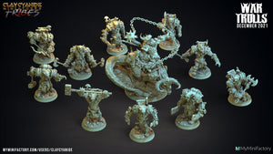 3D Printed Clay Cyanide War Trolls Tribes Factions Ragnarok D&D - Charming Terrain