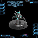 3D Printed Cyberglow City Cyberpunk Crawler Drone MK2 Miniature  - 28mm 32mm - Charming Terrain