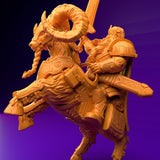 3D Printed Dwarf’s Army Nafarrate - Dwarf Ram Goat Rider Set 28mm 32mm Ragnarok D&D - Charming Terrain