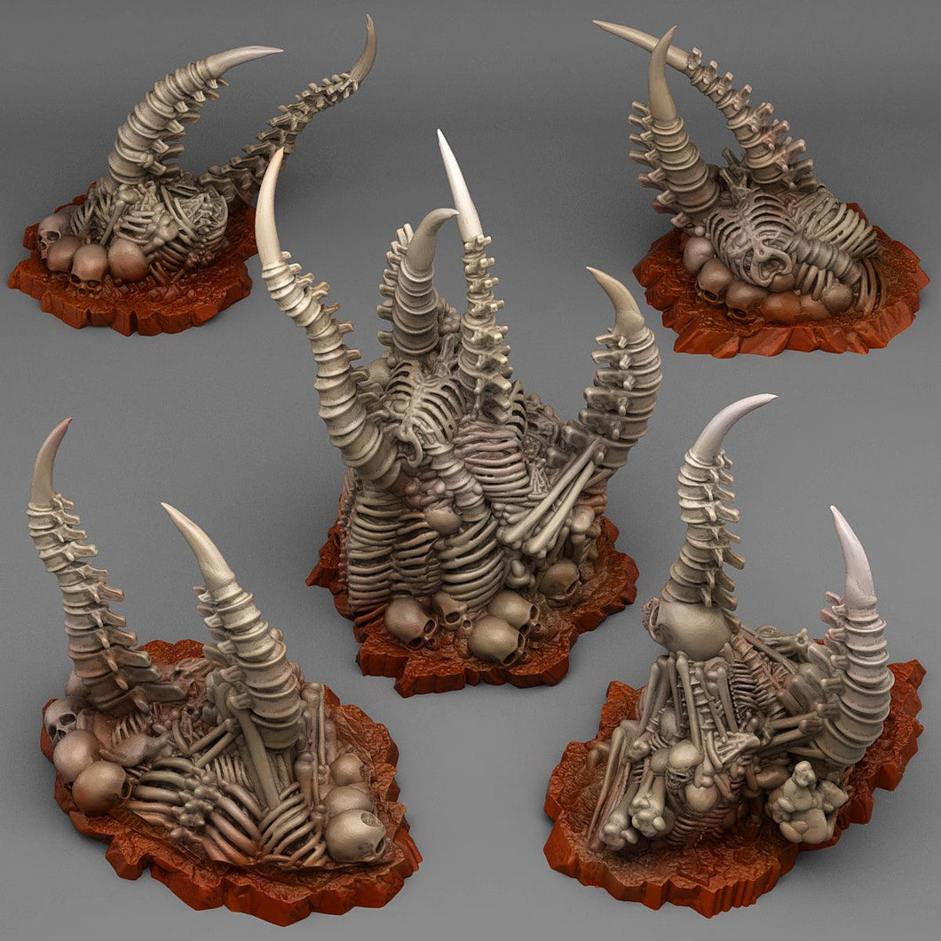 3D Printed Fantastic Plants and Rocks Abandoned Pile Of Bones 28mm - 32mm D&D Wargaming - Charming Terrain