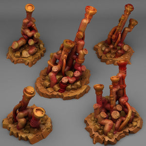 3D Printed Fantastic Plants and Rocks Abandonned Acid Pipes 28mm - 32mm D&D Wargaming - Charming Terrain