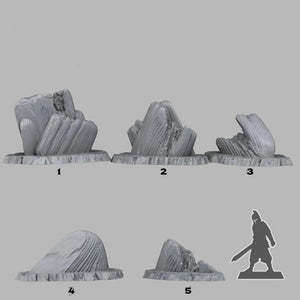3D Printed Fantastic Plants and Rocks Acid Melted Stones 28mm - 32mm D&D Wargaming - Charming Terrain