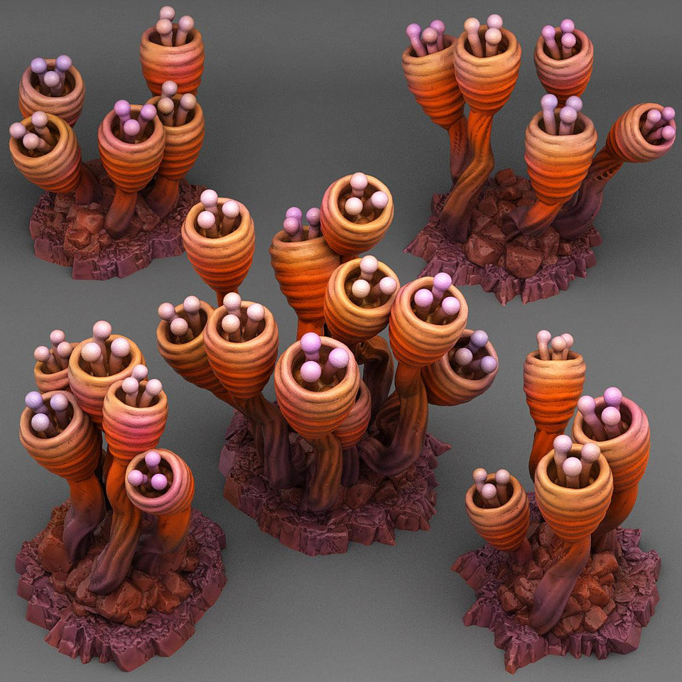 3D Printed Fantastic Plants and Rocks Alien Anemone 28mm - 32mm D&D Wargaming - Charming Terrain