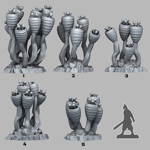 3D Printed Fantastic Plants and Rocks Alien Anemone 28mm - 32mm D&D Wargaming - Charming Terrain