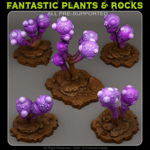 3D Printed Fantastic Plants and Rocks Alien Bulbs 28mm - 32mm D&D Wargaming - Charming Terrain