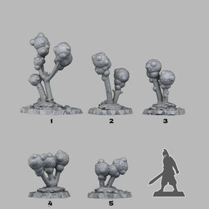 3D Printed Fantastic Plants and Rocks Alien Bulbs 28mm - 32mm D&D Wargaming - Charming Terrain