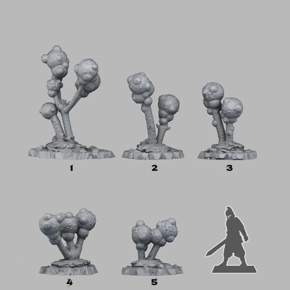 3D Printed Fantastic Plants and Rocks Alien Bulbs 28mm - 32mm D&D Wargaming - Charming Terrain
