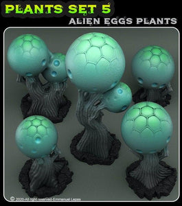 3D Printed Fantastic Plants and Rocks Alien Eggs Plants 28mm - 32mm D&D Wargaming - Charming Terrain