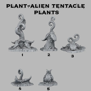 3D Printed Fantastic Plants and Rocks Alien Tentacle Plants 28mm - 32mm D&D Wargaming - Charming Terrain