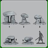 3D Printed Fantastic Plants and Rocks Ancient Dolmens 28mm - 32mm D&D Wargaming - Charming Terrain