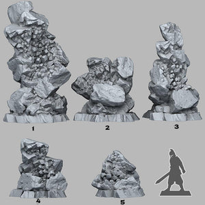 3D Printed Fantastic Plants and Rocks Ancient Hidden Crystals 28mm - 32mm D&D Wargaming - Charming Terrain