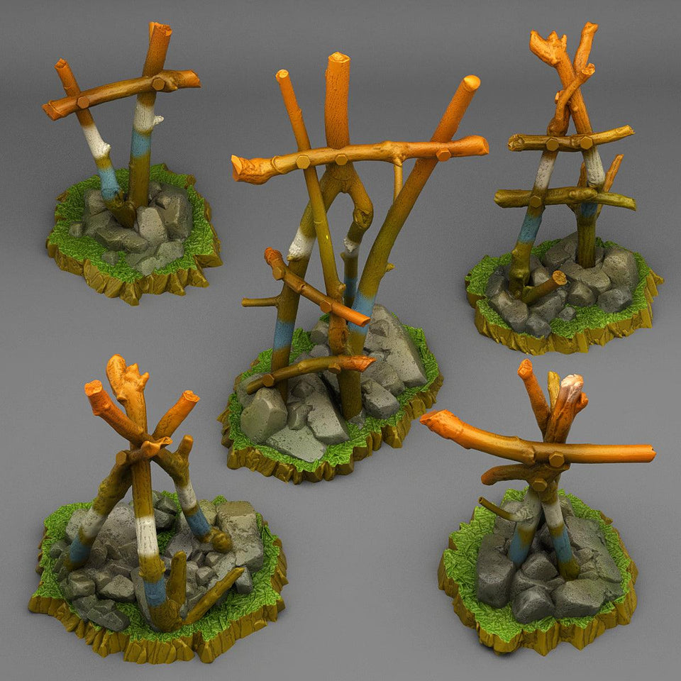 3D Printed Fantastic Plants and Rocks Ancient Tribal Ruins 28mm - 32mm D&D Wargaming - Charming Terrain