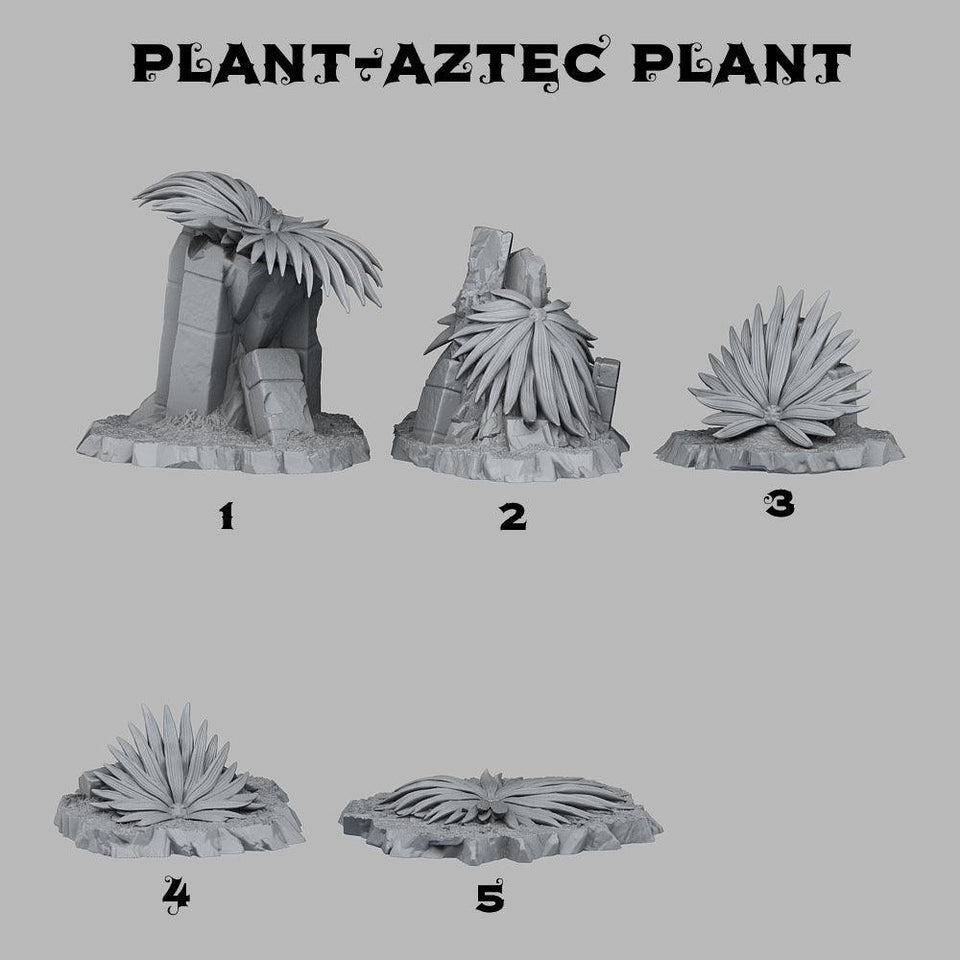 3D Printed Fantastic Plants and Rocks Aztec Plant 28mm - 32mm D&D Wargaming - Charming Terrain