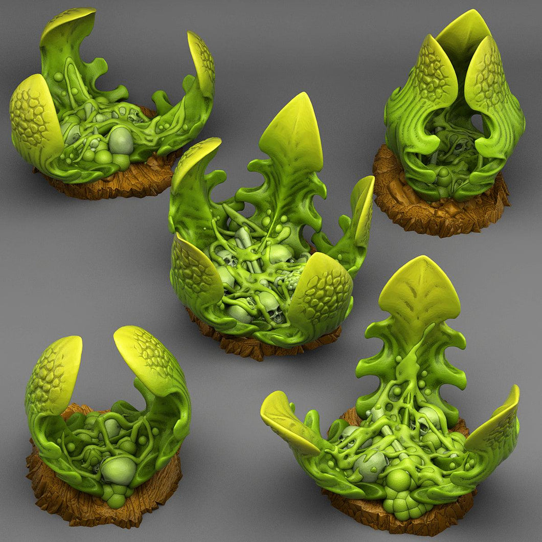 3D Printed Fantastic Plants and Rocks Carnivorous Glue Plants 28mm - 32mm D&D Wargaming - Charming Terrain