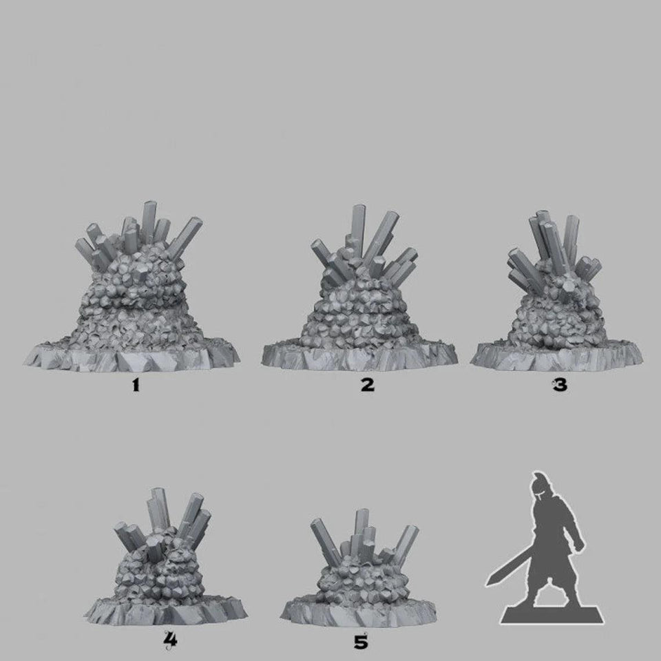 3D Printed Fantastic Plants and Rocks Cave Blazing Crystals 28mm - 32mm D&D Wargaming - Charming Terrain