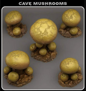 3D Printed Fantastic Plants and Rocks Cave Mushrooms 28mm - 32mm D&D Wargaming - Charming Terrain