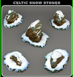 3D Printed Fantastic Plants and Rocks Celtic Snow Stones 28mm - 32mm D&D Wargaming - Charming Terrain