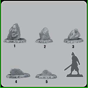 3D Printed Fantastic Plants and Rocks Celtic Snow Stones 28mm - 32mm D&D Wargaming - Charming Terrain