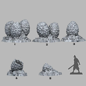 3D Printed Fantastic Plants and Rocks Crystal Dragon Eggs 28mm - 32mm D&D Wargaming - Charming Terrain