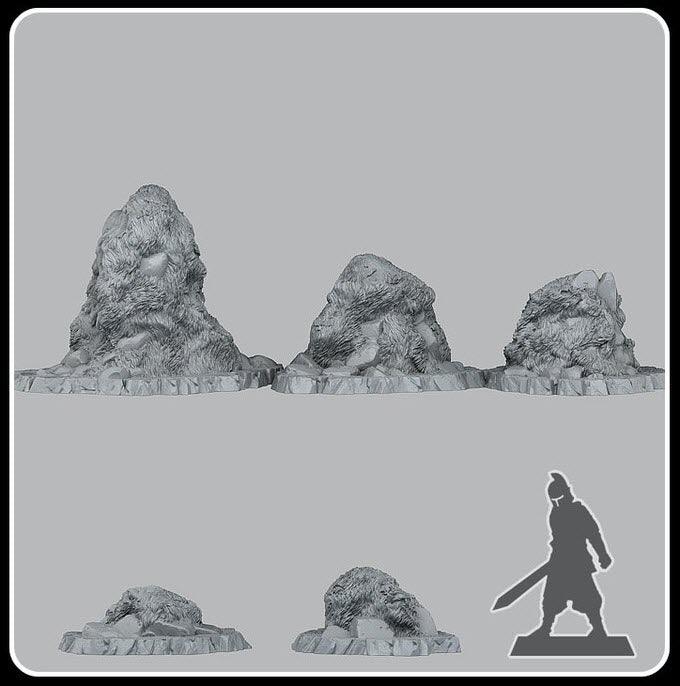 3D Printed Fantastic Plants and Rocks Curious Grassy Rocks 28mm - 32mm D&D Wargaming - Charming Terrain