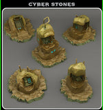 3D Printed Fantastic Plants and Rocks Cyber Stones 28mm - 32mm D&D Wargaming - Charming Terrain