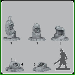 3D Printed Fantastic Plants and Rocks Cyber Stones 28mm - 32mm D&D Wargaming - Charming Terrain