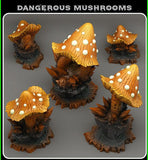 3D Printed Fantastic Plants and Rocks Dangerous Mushrooms 28mm - 32mm D&D Wargaming - Charming Terrain