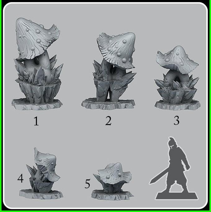 3D Printed Fantastic Plants and Rocks Dangerous Mushrooms 28mm - 32mm D&D Wargaming - Charming Terrain