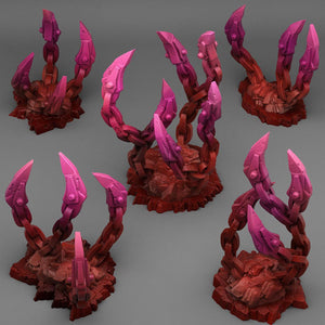 3D Printed Fantastic Plants and Rocks Demoniac Underdark Chains 28mm - 32mm D&D Wargaming - Charming Terrain