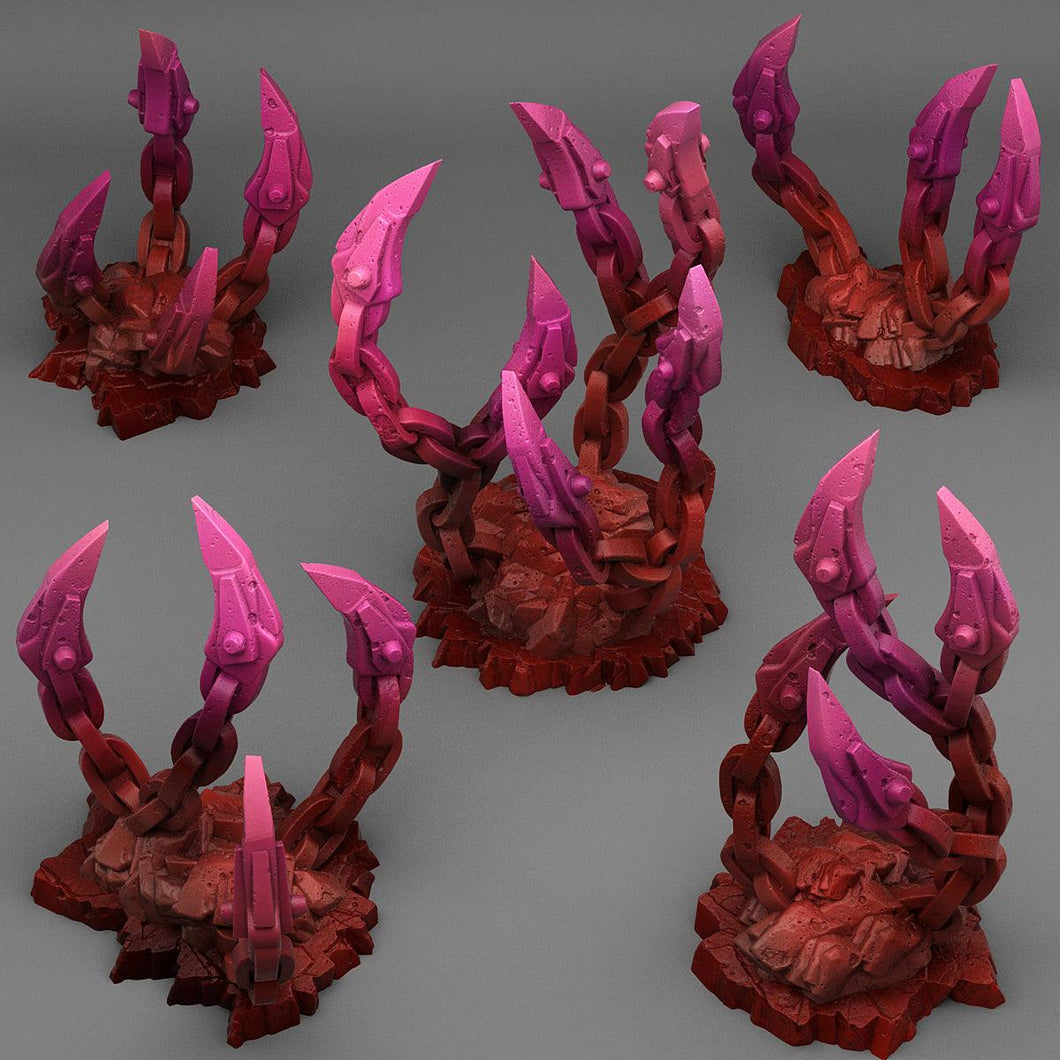 3D Printed Fantastic Plants and Rocks Demoniac Underdark Chains 28mm - 32mm D&D Wargaming - Charming Terrain