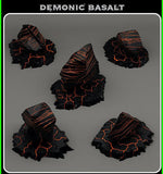 3D Printed Fantastic Plants and Rocks Demonic Basalt 28mm - 32mm D&D Wargaming - Charming Terrain