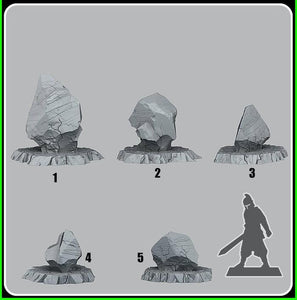 3D Printed Fantastic Plants and Rocks Demonic Basalt 28mm - 32mm D&D Wargaming - Charming Terrain