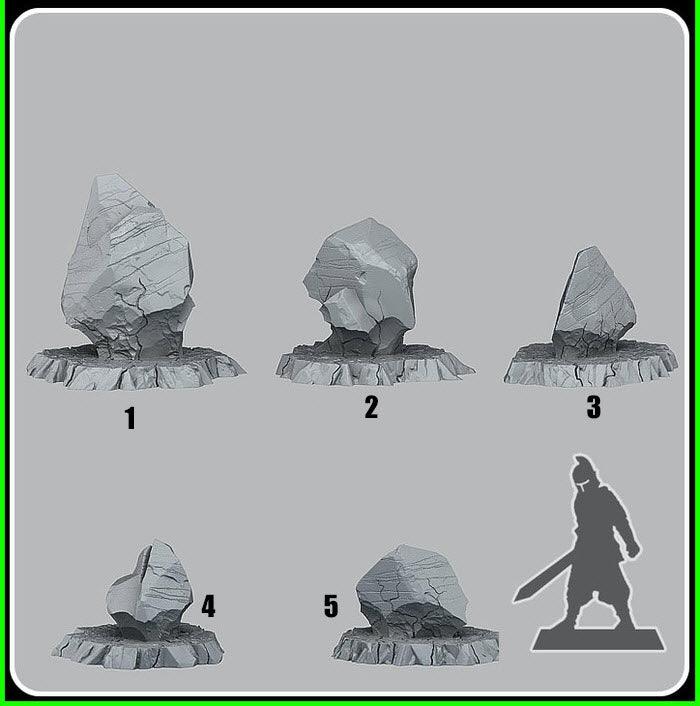 3D Printed Fantastic Plants and Rocks Demonic Basalt 28mm - 32mm D&D Wargaming - Charming Terrain