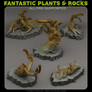 3D Printed Fantastic Plants and Rocks Desolation Trees 28mm - 32mm D&D Wargaming - Charming Terrain