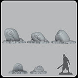 3D Printed Fantastic Plants and Rocks Druidic Giant Pebbles 28mm - 32mm D&D Wargaming - Charming Terrain