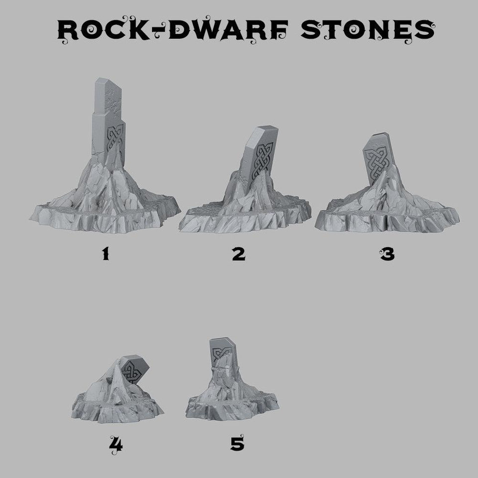 3D Printed Fantastic Plants and Rocks Dwarf Stones 28mm - 32mm D&D Wargaming - Charming Terrain