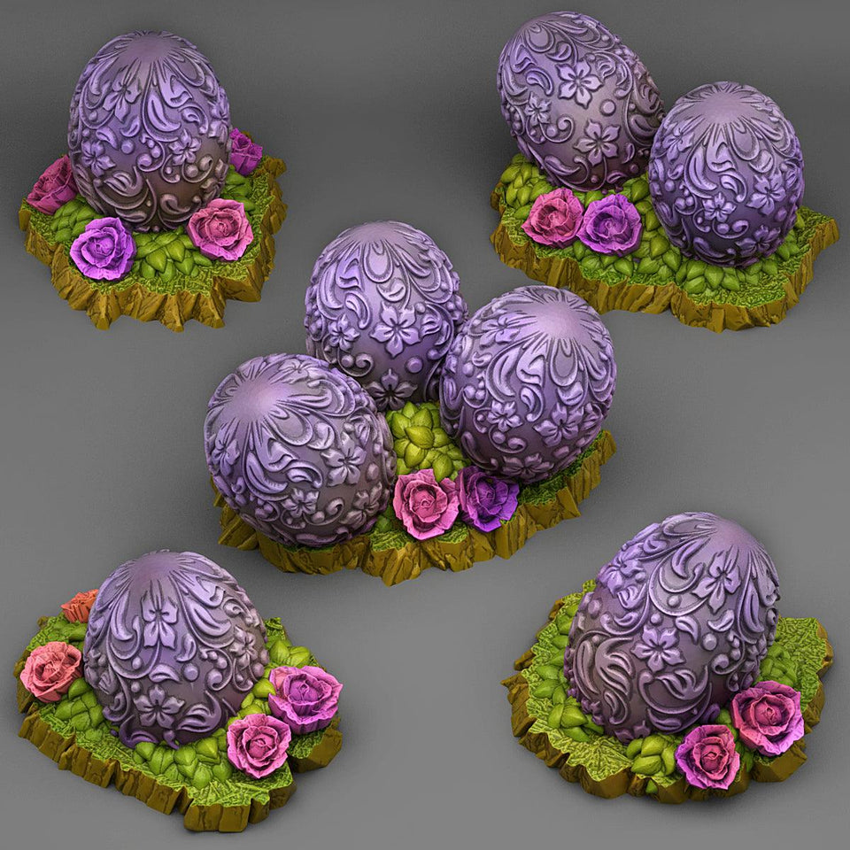 3D Printed Fantastic Plants and Rocks Eggs From Wonderlands 28mm - 32mm D&D Wargaming - Charming Terrain